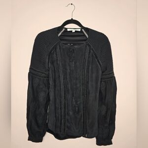 Veronica Beard Peasant Style Black Blouse